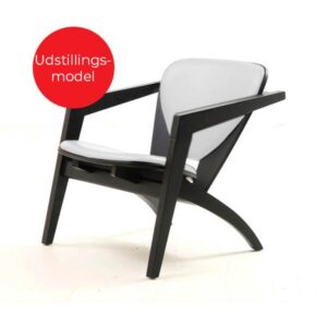 Wegner Butterfly GE460 stol - Udstillingsmodel - Sortbejdset eg - Hvid læder