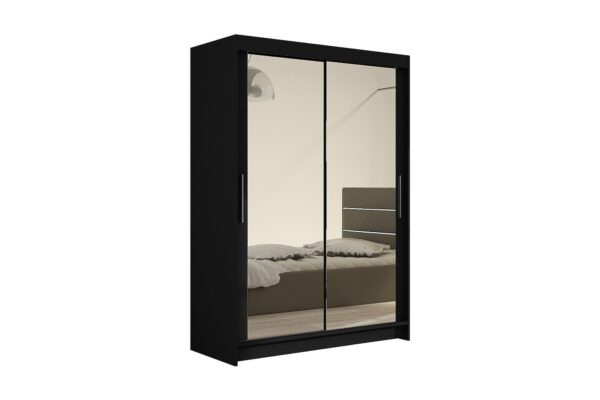 Estella Garderobe M. Skydedøre Og Spejl, Sort