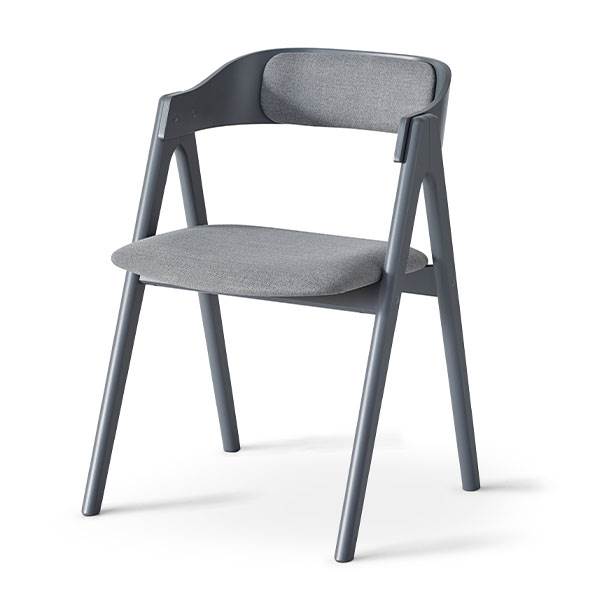 Findahl Mette spisebordsstol - Grafit bøg med grå stof på sæde og ryg